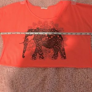 Orange sherbet crop top with elephant design